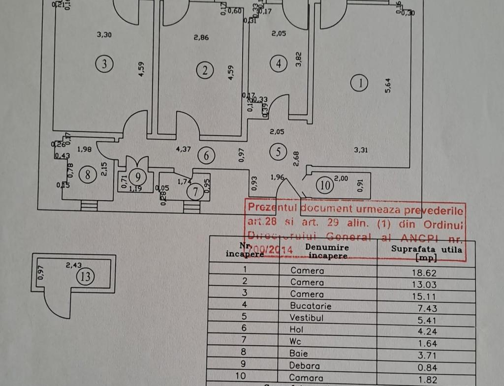 Apartament 3 camere SPATIOS chiar pe Bd UNIRII