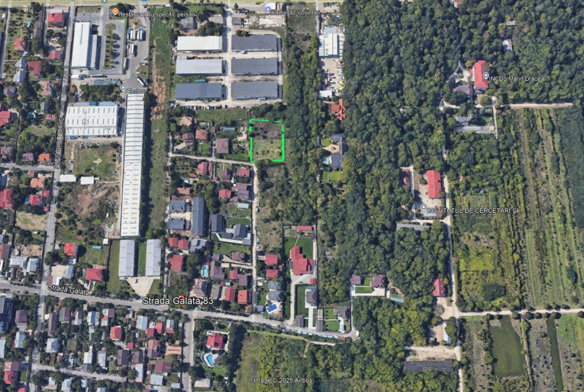 Vand teren 1212mp, intravilan in Voluntari strada Galata nr 83.