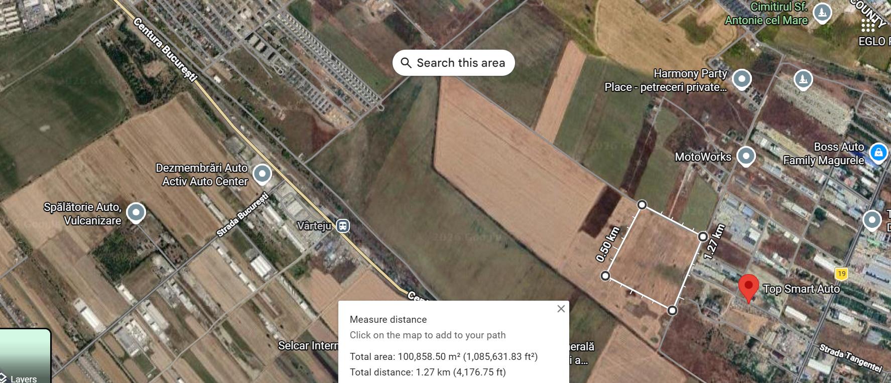 Teren intravilan 105.000 mp Magurele strada Fermei